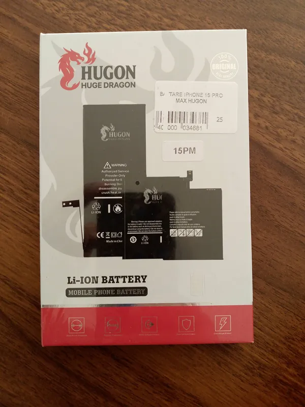بطارية HUGON لأبل آيفون 15 برو ماكس